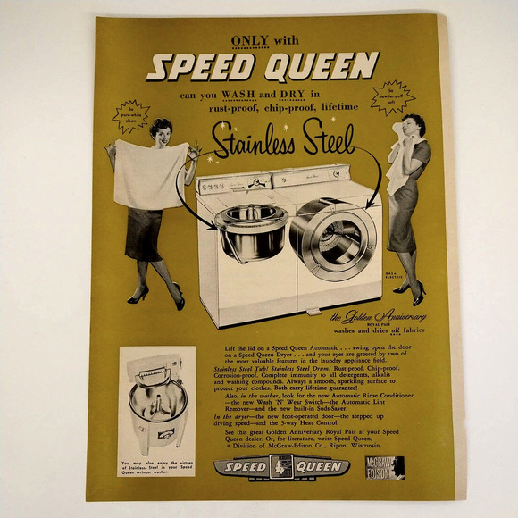 Speed Queen Art Speed Queen Washing Machine Dryer Stainless 958